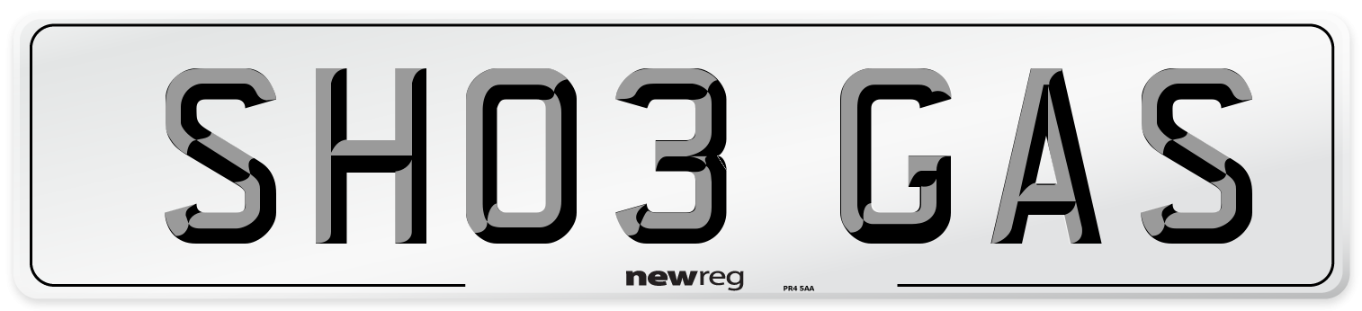 SH03 GAS Number Plate from New Reg